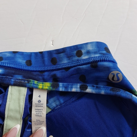 LULULEMON 4 Interval Bra Windy Blooms Saphire Blue Multi Sea Mist - Picture 12 of 12